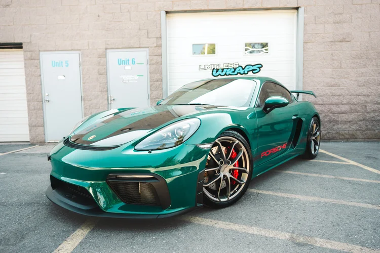 Limitless Wraps shop background with vehicle